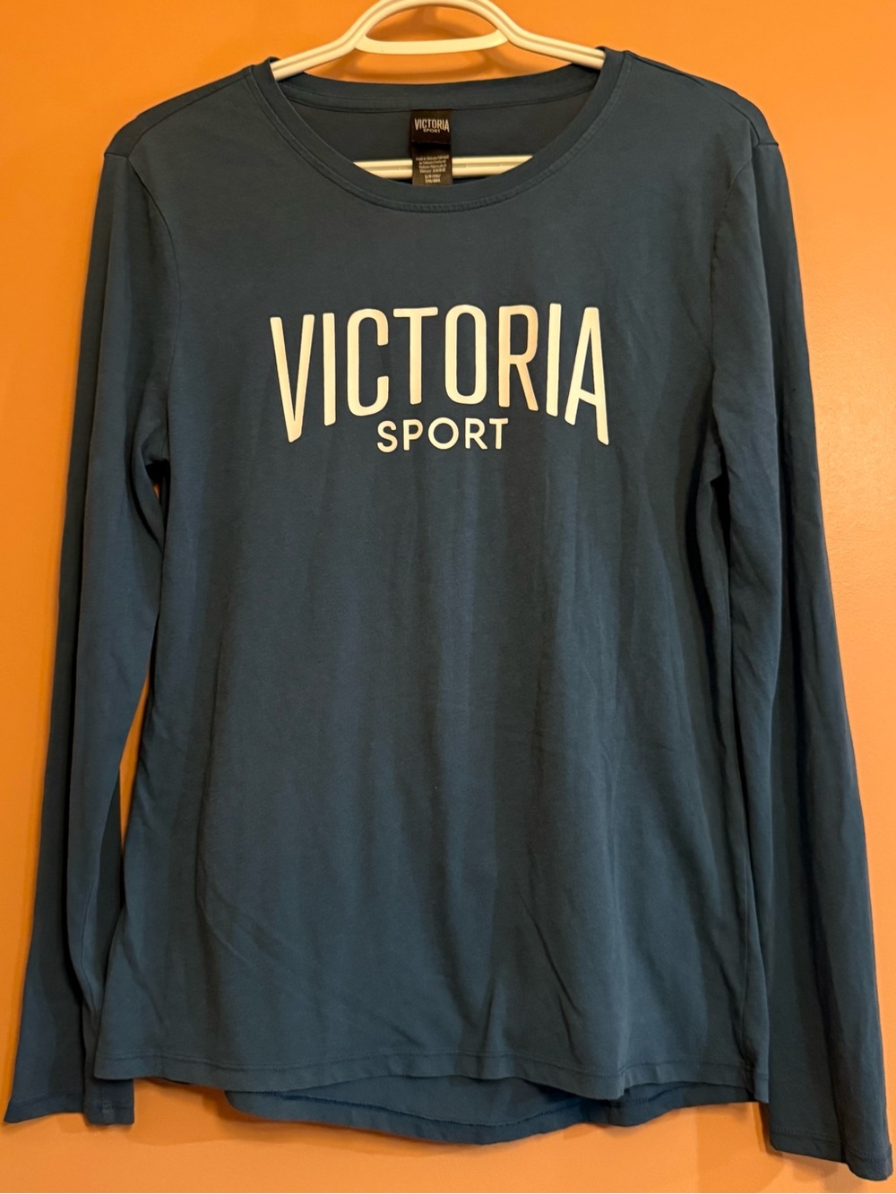 Victoria’s Secret Sport S Blue Open Back Long Sleeve Yoga Workout Top NWOT